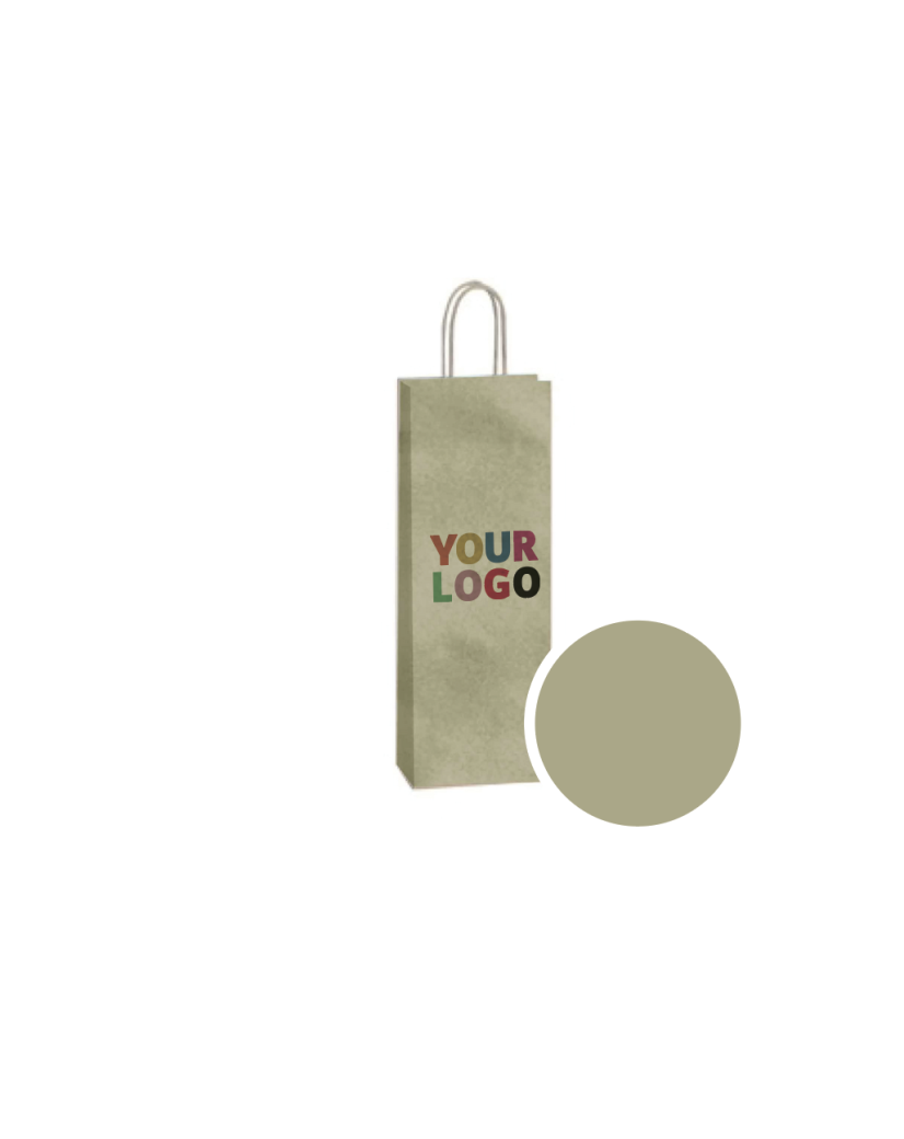 Papieren Tas – Goud 1 Fles (14x8x39cm)
