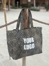 SAC COTON "NANCY" - LÉOPARD DARK 🖤 (43x15x36 cm)