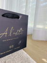 Luxe zwarte papieren tas - Handvat Zwart Lint - XS (16x8x16 cm)