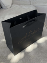 Luxe zwarte papieren tas - Handvat Zwart Lint - XS (16x8x16 cm)