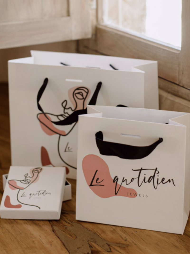 Sac papier Luxe Express - Blanc XS (16x8x16cm)