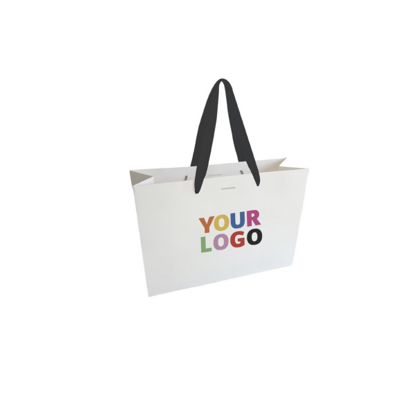 Sac papier Luxe Express- Blanc M (35x12x25cm)