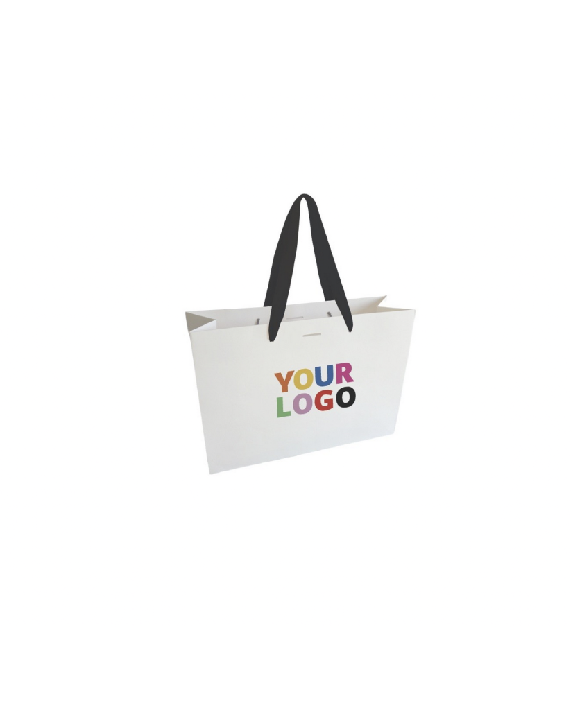 Sac papier Luxe Express- Blanc M (35x12x25cm)