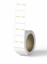 Square label - White (silver/gold logo)