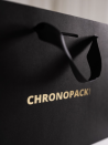 Chronopack Sac papier luxe poignées rubans - Noir XS