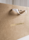 Chronopack Sac papier luxe poignées rubans - Kraft S