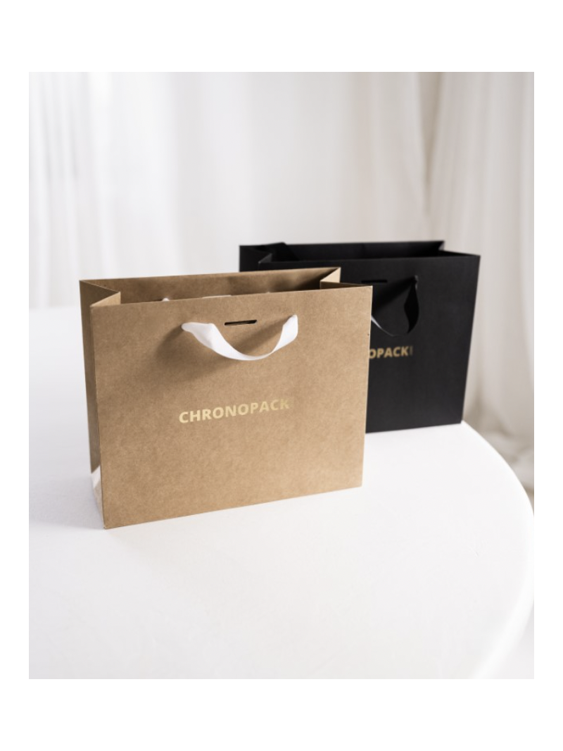 Braune Luxuspapiertüte – Größe L (45×14×35 cm)