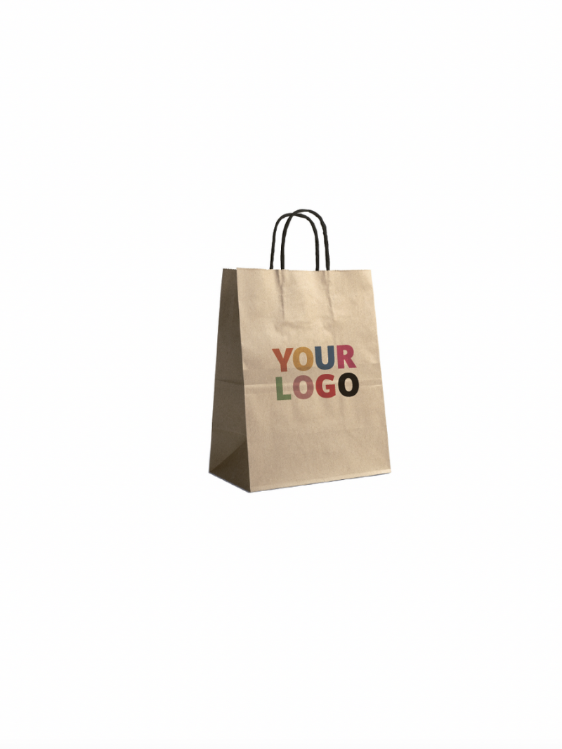 Bolsa Kraft S Asas Negras – Compacta Y Personalizable
