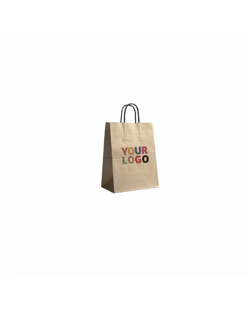 Sac Kraft S Poignées Noires – Compact, Pro Et Personnalisable