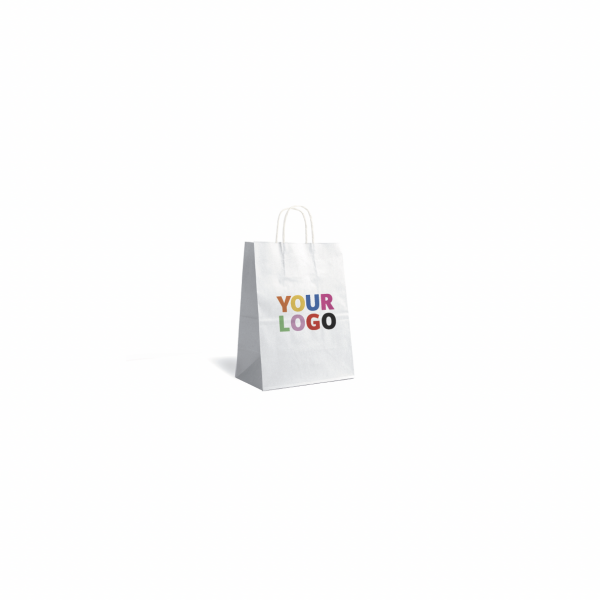 TAS MET GEDRAAID HANDVAT - WIT XS (14x8x21cm)