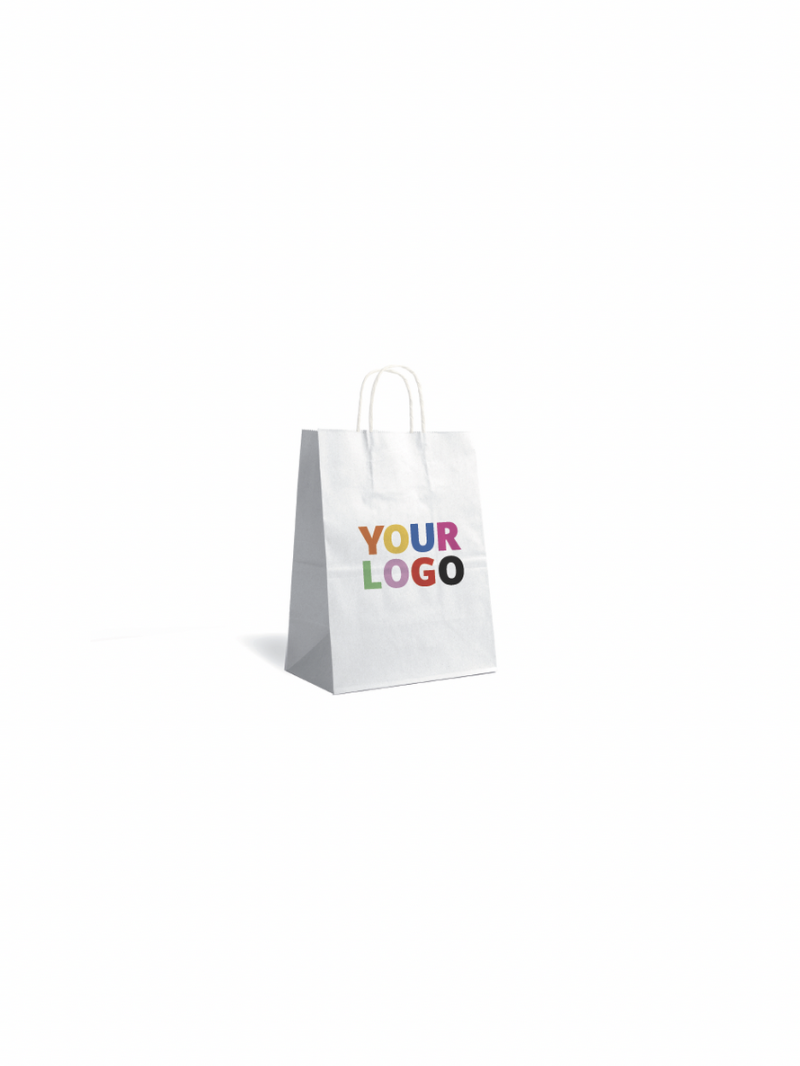 TAS MET GEDRAAID HANDVAT - WIT XS (14x8x21cm)
