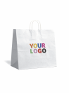 Tas met gedraaid handvat - Wit VIERKANT M (30,5x17x34cm)