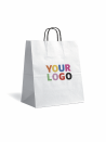 TAS MET ZWART GEDRAAID HANDVAT – WIT L VERTICAAL (32x12x4 1cm)