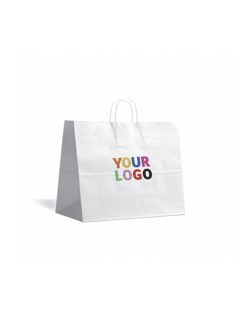 Bolsa Kraft Blanca L Horizontal – Grande, Práctica y Personalizable