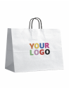 TAS MET ZWART GEDRAAID HANDVAT - WIT XL (50x18x39cm)