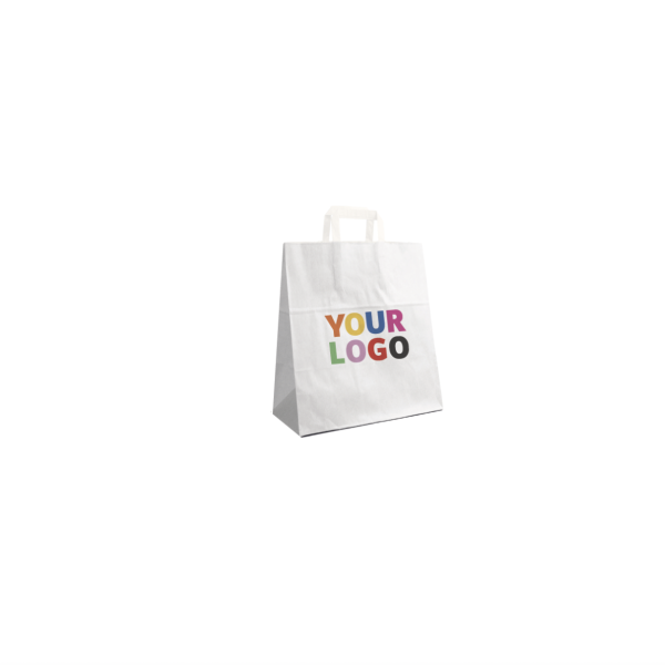 Bolsas con asas planas – Blanco S (18x8x22cm)