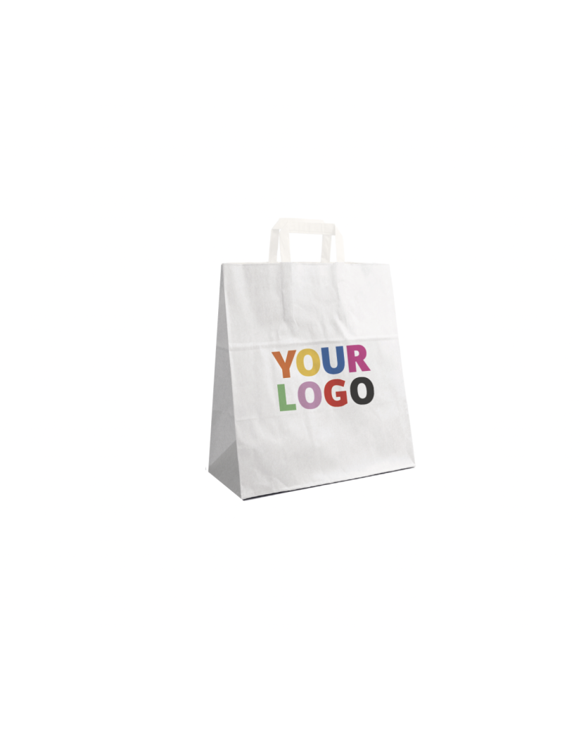 Bolsa con asas planas - Blanco M (26x12x35 cm)