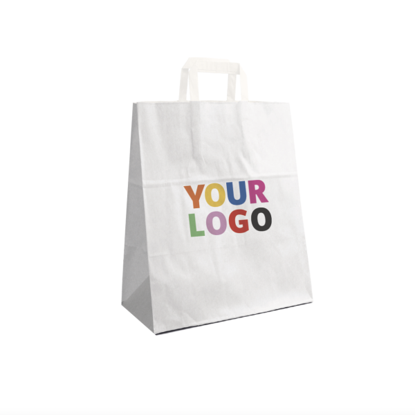 Chronopack Sacs poignées plates papier blanc L