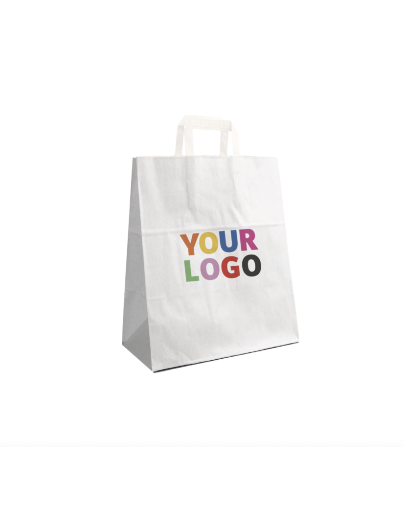 Bolsas con asas planas – Blanco L (32x16x44cm)