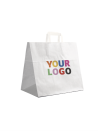 Sacs poignées plates - Blanc SNACK TAKEAWAY (32x21x33cm)