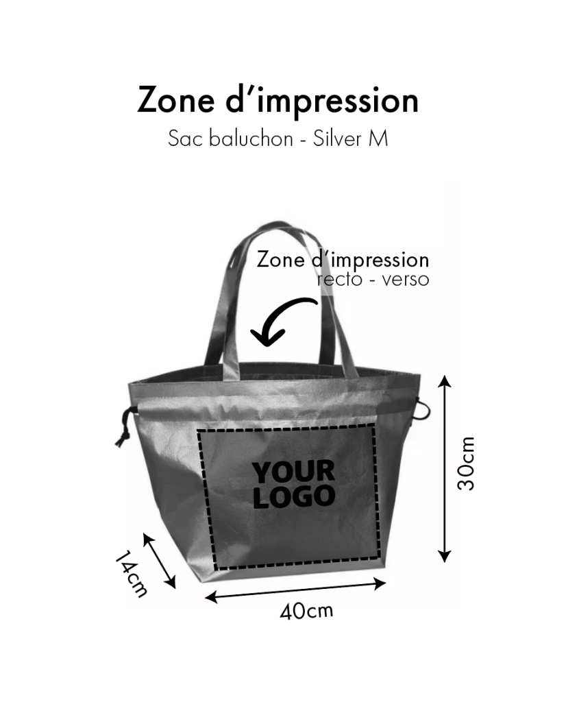 NICE BAG SILVER – M (40x14x30 cm)