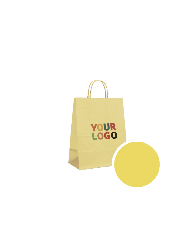 Yellow Paper Bag M (22x10x31cm)