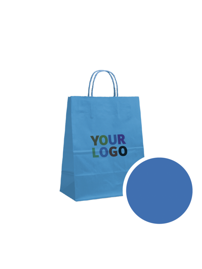 SAC PAPIER BLEU M (22x10x31cm)
