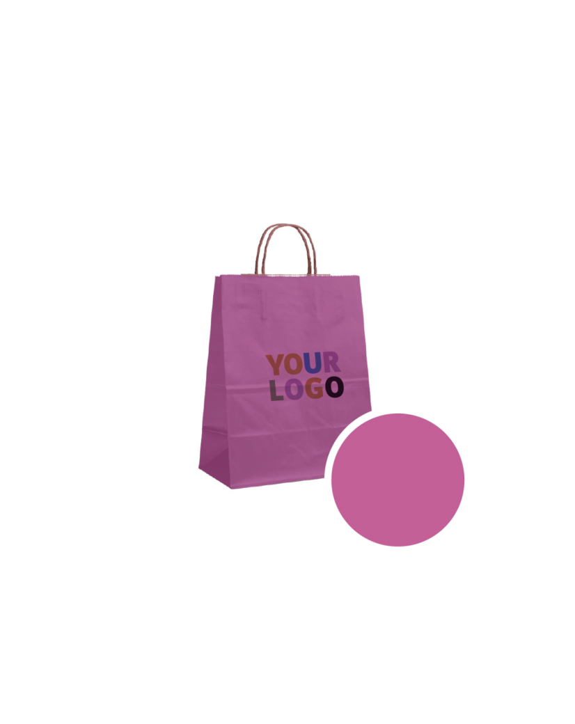 Papieren Tas Roze M (22x10x31cm)