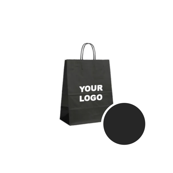 Paper Bag Black M (22x10x31cm)