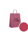 Papieren Tas Fluweelrood M (22x10x31cm)
