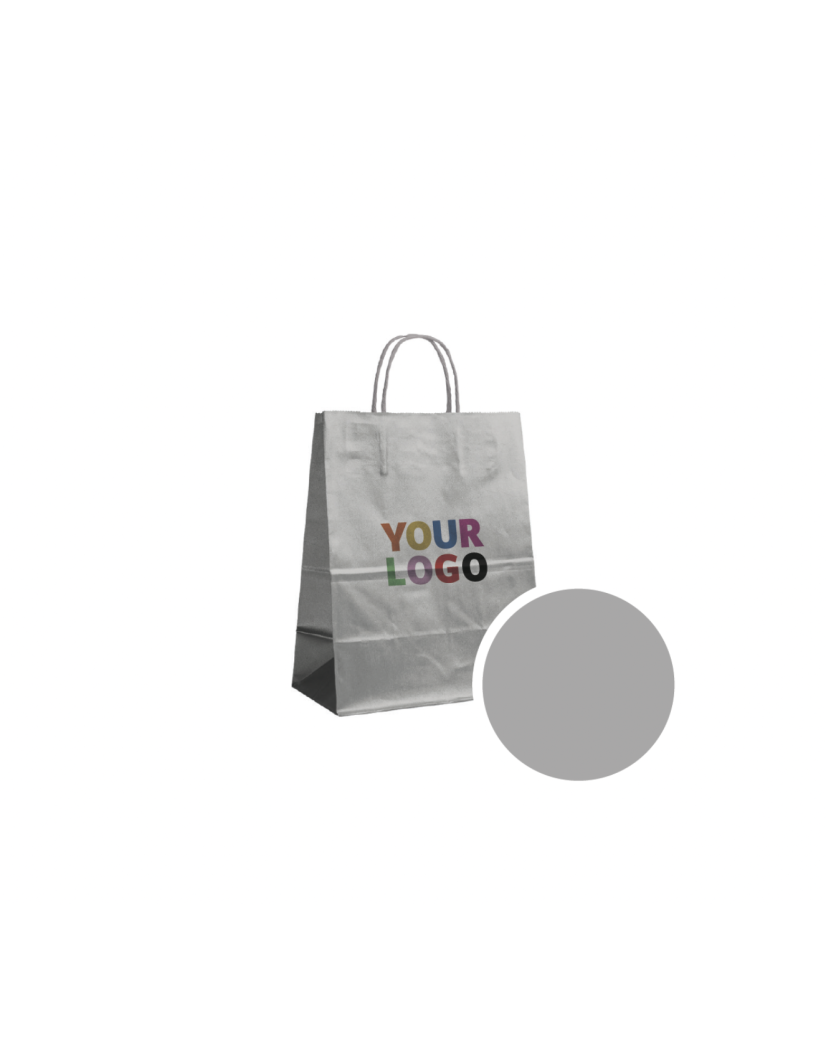 Bolsa de papel Plateada M (22x10x31cm)
