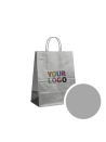 Papieren Tas Zilver M (22x10x31cm)
