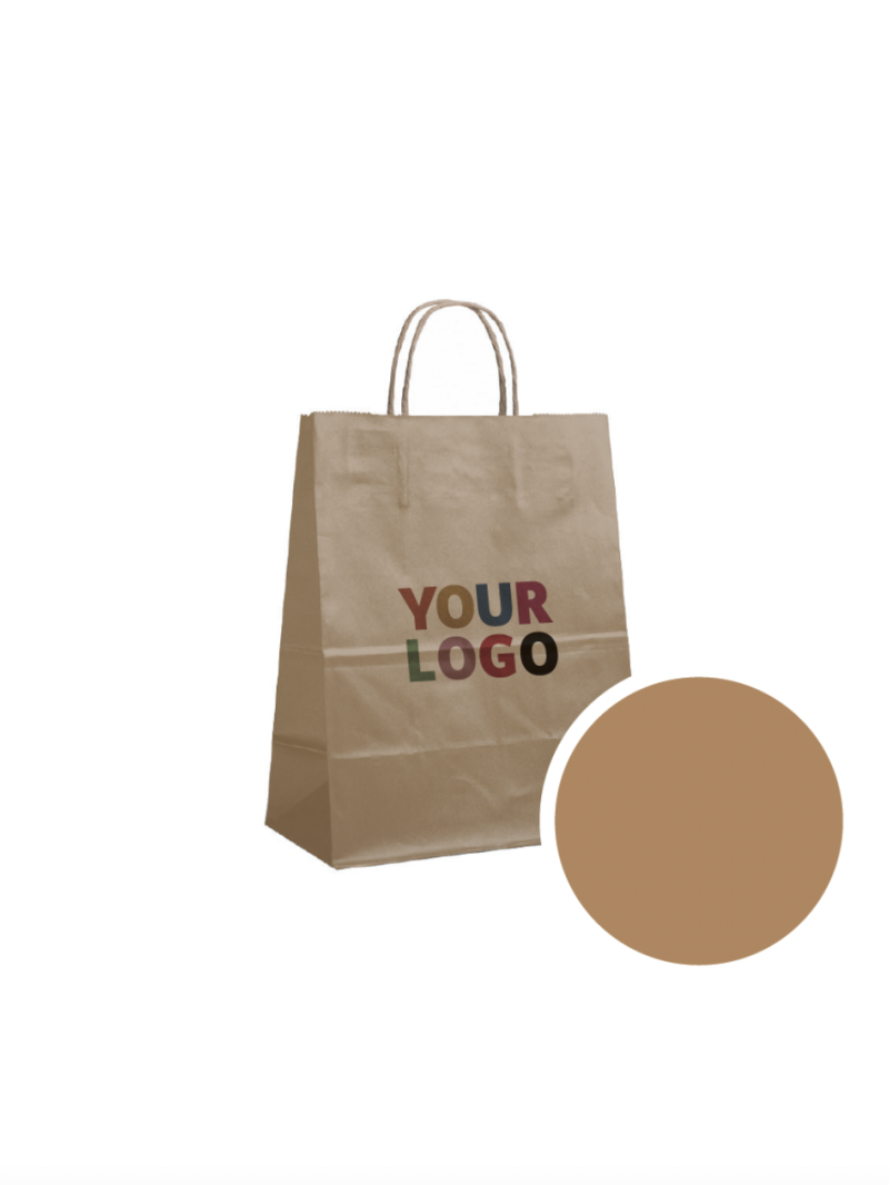 Papieren Tas Brons M (22x10x31cm)
