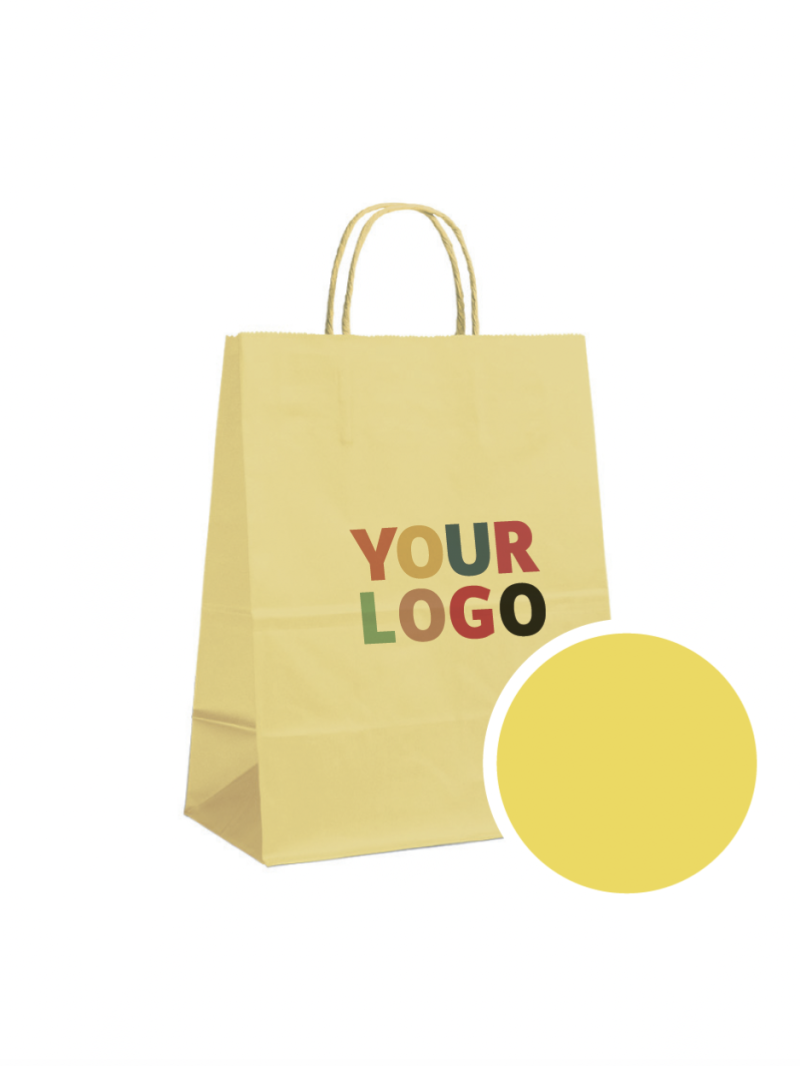 Bolsa de papel Amarilla L (32x12x41cm)