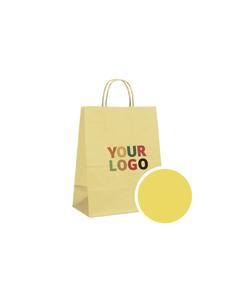 Bolsa de papel Amarilla L (32x12x41cm)