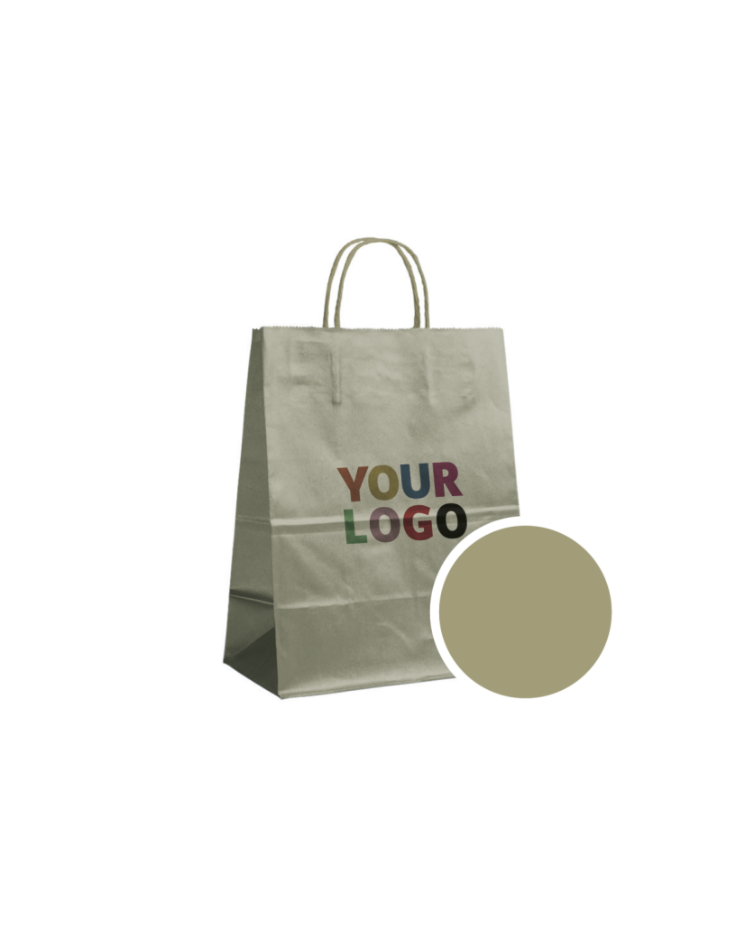 Bolsa de papel Dorado L (32x12x41cm)