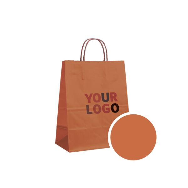 SAC PAPIER ORANGE L (32x12x41cm)