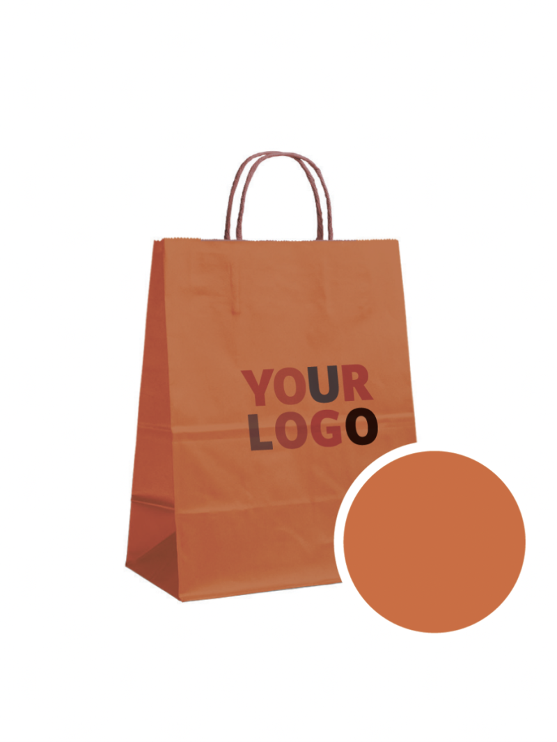 Bolsa de papel Naranja L (32x12x41cm)