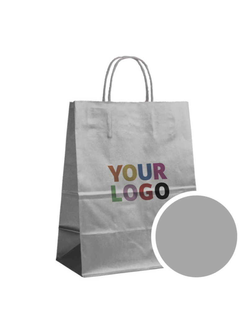 Bolsa de papel Plata L (32x12x41cm)