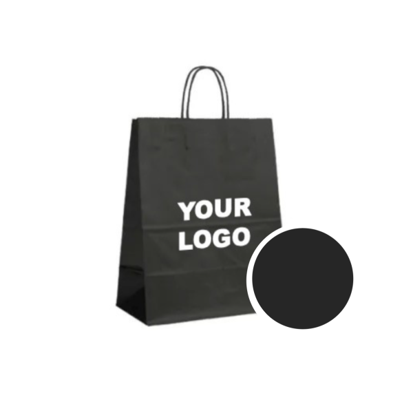 Bolsa de papel Negra L (32x12x41cm)