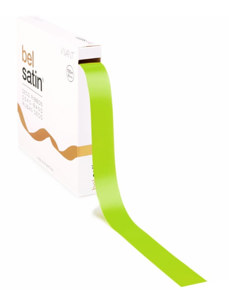 Satin Ribbon – Spring Green 25mm – 100m