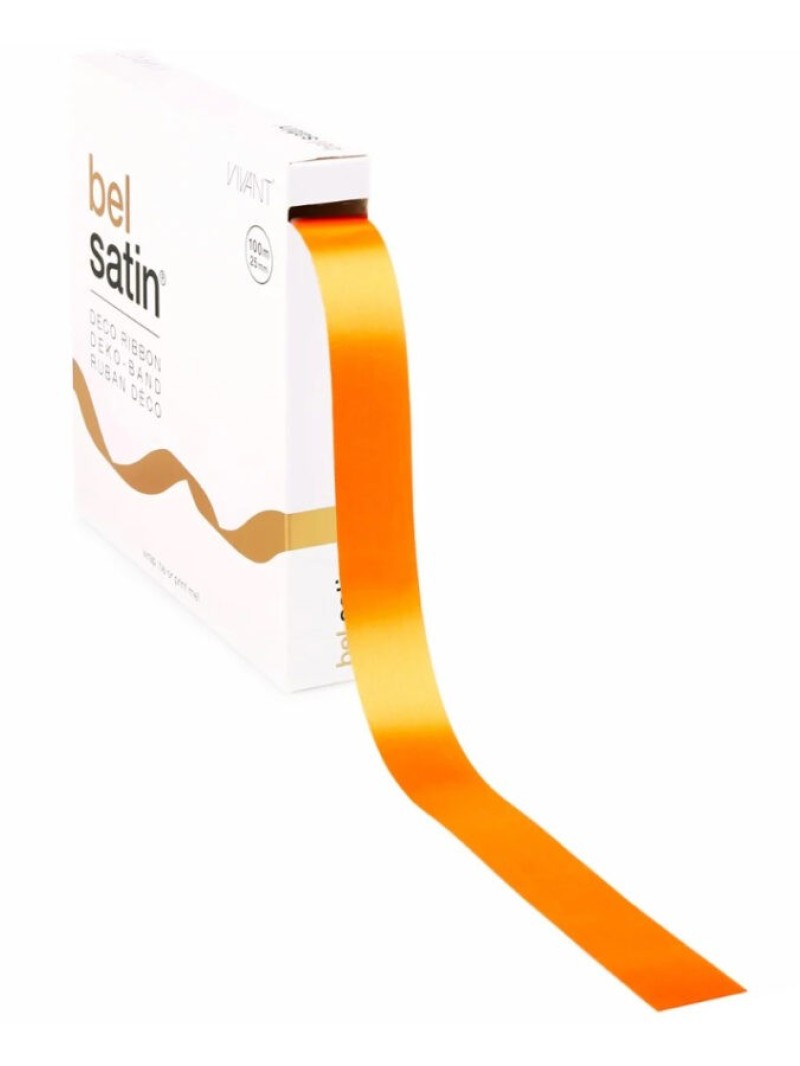 Satin Ribbon – Orange 25mm – 100m